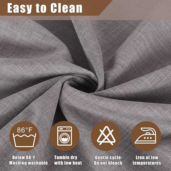 Fitable Faux Linen Tablecloths Rectangle 60 x 144 Inch - 2 Pack Neutral Table Clothes for 10 Foot Tables, Stone Flax Look Kitchen Table Covers for Farmhouse, Dining, Party, Banquet, Buffet