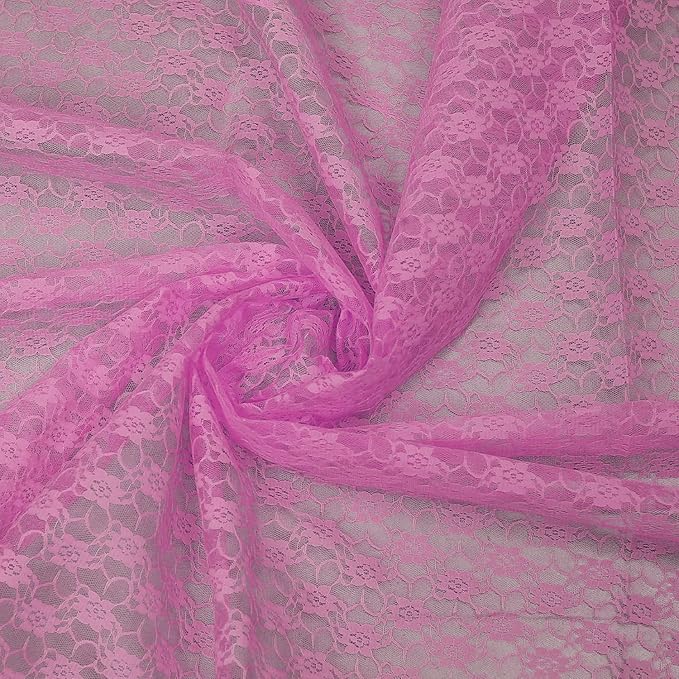 MDS Pack of 25 Wedding 12 x 108 inches Lace Table Runner for Wedding, Decorations for Birthday Parties, Banquets, Graduations, Engagements, and Runners fit Rectangle, Round Table- Dusty Pink