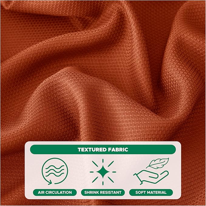 Biscaynebay Fall Tablecloth Textured Fabric Round Tablecloths 90", Rust Thanksgiving Autumn Harvest Water Resistant Fabric Tablecloths for Kitchen, Dining, Wedding, Parties Machine Washable
