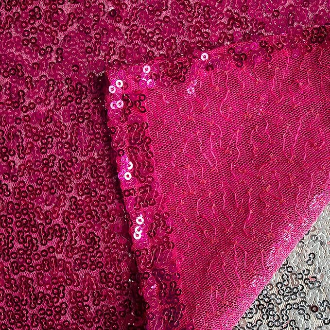 Hot Pink Sequin Backdrop Curtain 2FTx8FT 4 Panels Glitter Metallic Background Drapes for Wedding Baby Shower Birthday Parties Photography