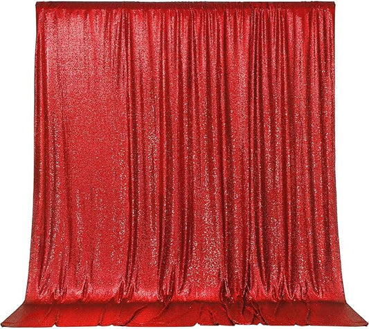 PartyDelight Dark Red Sequin Backdrop Sparkly Wedding Curtain Special Events Party 6FTx6FT
