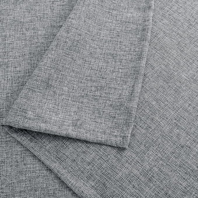 Hiasan 2 Pack Faux Linen Rectangle Tablecloth - Wrinkle and Stain Resistant Washable Table Cloth for Kitchen Dining Room Holiday Table Cover for Party Dinner, Grey, 54 x 120 Inch