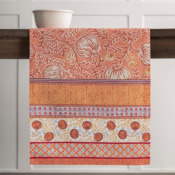 Maison d' Hermine Table Runner 100% Cotton Single Layer Table Runners 72 inches Long for Thanksgiving Christmas Decorations Home Kitchen Dining Party Wedding (Harvest Festival, 14.5" x 72")