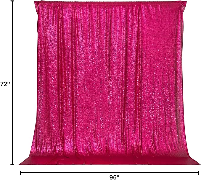 PartyDelight Sequin Backdrop Hot Pink 6Ft x 8Ft Photograph Wedding Curtain Special Events