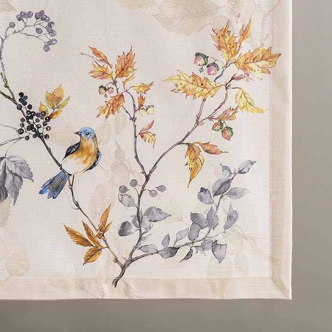 Maison d' Hermine Table Runner 100% Cotton Single Layer Table Runners 48 inches Long for Thanksgiving Christmas Decorations Home Kitchen Dining Party Wedding (Equinoxe - Beige, 14.5" x 48")