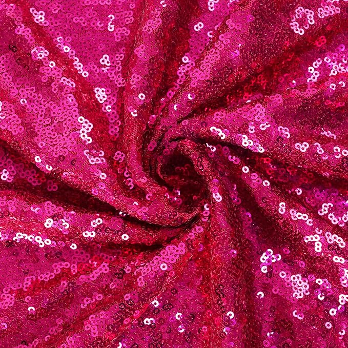 Eternal Beauty Hot Pink Sequin Backdrop, 6x8 Ft Glitter Background Curtains for Shimmer Photography Party Wedding Birthday Back Drop Decor