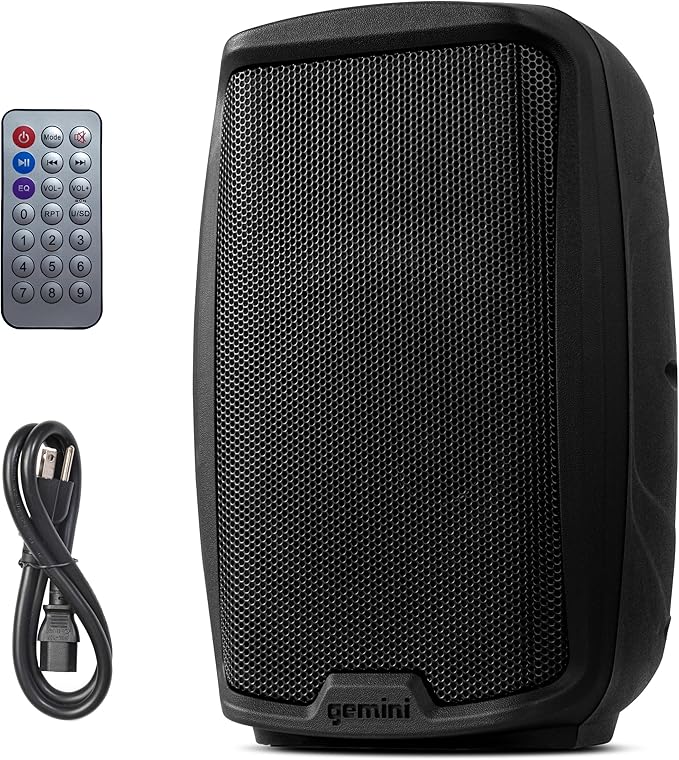 Gemini 15” 2000W Bluetooth PA Speaker with TWS Link, USB/SD/FM, XLR/RCA/AUX Inputs, Dual Mic & Guitar Inputs, EQ Control, Pro Sound System for DJs, Gigs, Events & Mobile Setups (AS-2115BT)