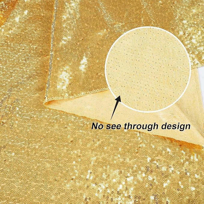 Gold Sequin Backdrop 10FTx10FT NO See-Through Photobooth Backdrop Curtains for Birthday, Party, Wedding Decoration