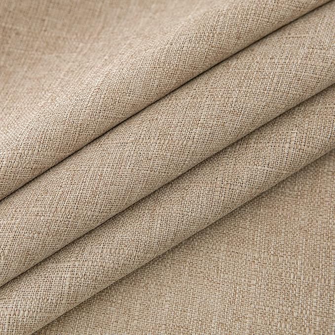 NLMUVW Round Linen Table Cloth 48 Inch, Burlap Tablecloth Textured Water Resistant Farmhouse Rustic Table Cover Decorative for Dining Kitchen Café