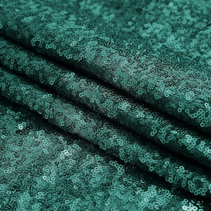 Sugargirl Dark Green Sequin Backdrop Curtain 4 Panels 2FTx8FT Glitter Dark Green Background Drapes Sparkle Photography Backdrop for Party Wedding Birthday Wall Decoration