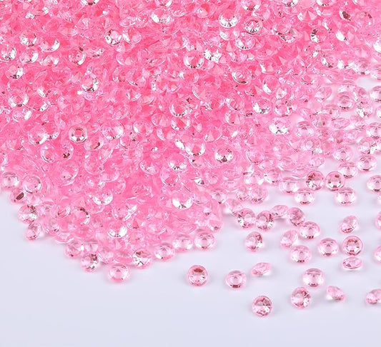 10000 pcs/Pack Wedding Table Scatter Confetti Crystals Acrylic Diamonds Vase Fillers 4.5 mm Rhinestones for Wedding, Bridal Shower, Vase Beads Decorations (Pink)