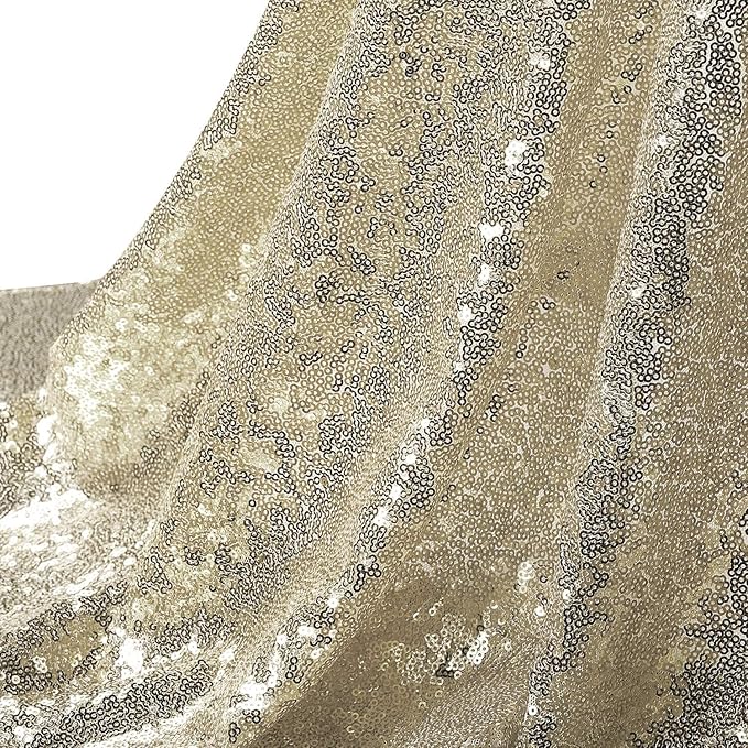 Champagne Backdrop Curtain 2FTx8FT 4 Panels Sequin Backdrop Curtain Glitter Backdrop Photo Background for Wedding Baby Shower Parties