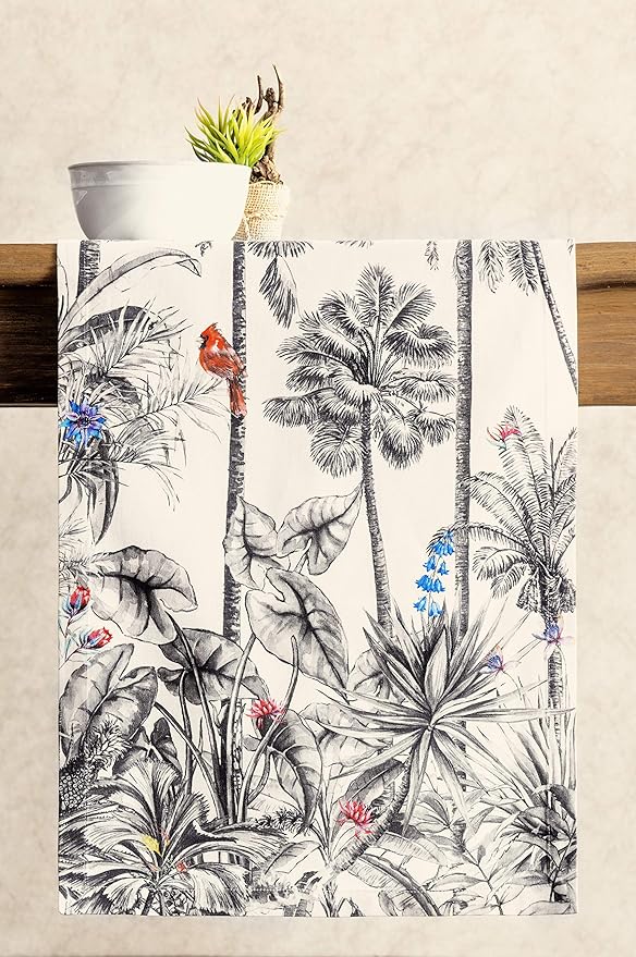 Maison d' Hermine Table Runner 100% Cotton Single Layer Table Runners 72 inches Long for Thanksgiving Christmas Decorations Home Kitchen Dining Party Wedding (Amazonia, 14.5" x 72")