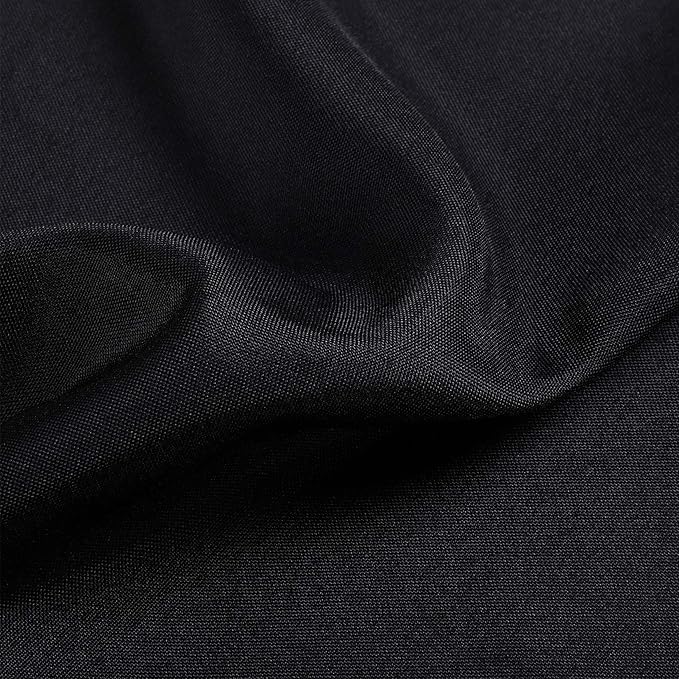 Ascoza 6pack 120 Inch Black Round Tablecloth in Polyester Fabric for Wedding/Banquet/Restaurant/Parties