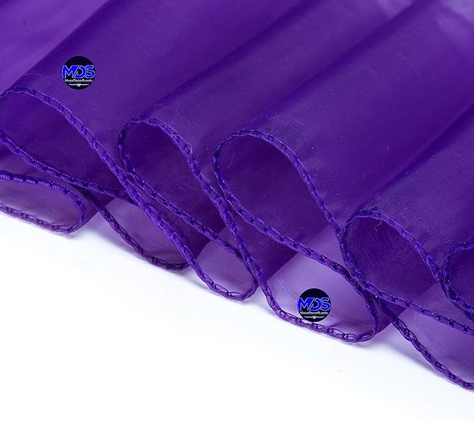 MDS Pack of 25 PCS Organza Chair Sashes Wider Dining Chair Bows Ribbon Tie Back for Wedding Party Birthday Bridal Shower Reception Event Banquet Home Chair Cover Decoration - Purple