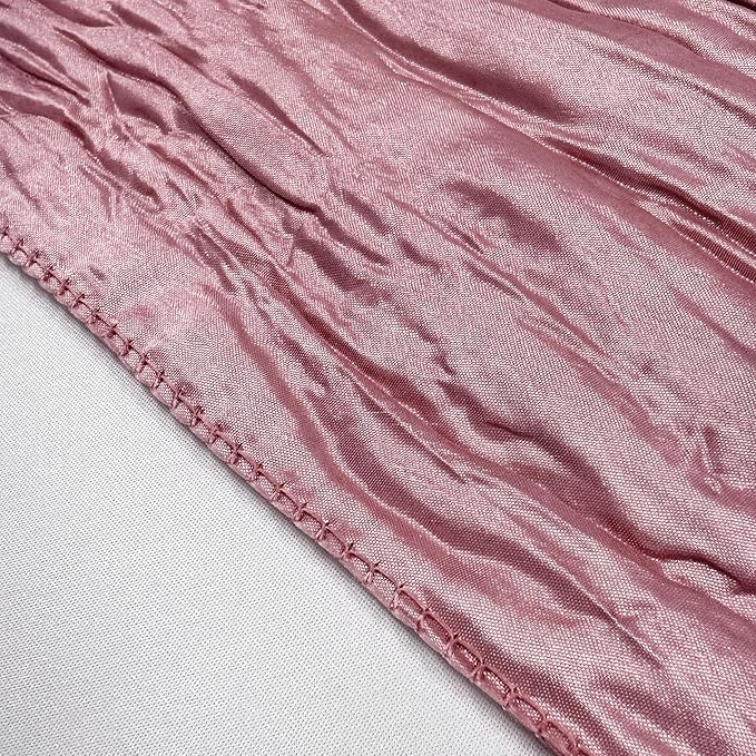 YOUR CHAIR COVERS - 90 x 156 inch Rectangular Crinkle Taffeta Tablecloth - Dusty Rose, Rectangle Table Linens for 8 ft Rectangular Tables, Wedding Crushed Table Cloth