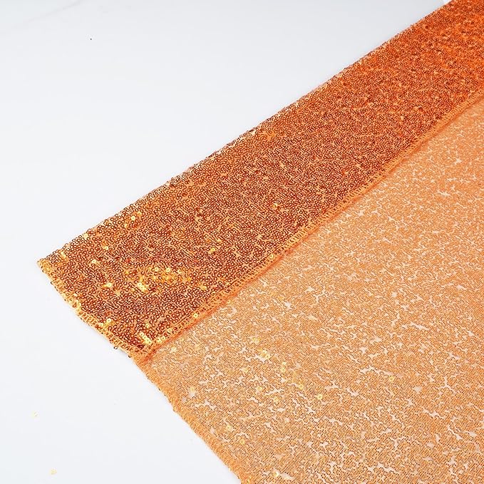 Poise3EHome 4Pcs 2Ft x 8Ft Orange Sequin Backdrop Curtains, Glitter Photography Background, Sequence Xmas Thanksgiving Backdrop (Orange, 4 pcs-2ftx8ft)