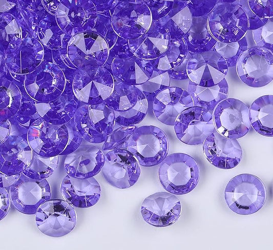 1000pcs/ Pack Wedding Table Acrylic Diamond Scatter Crystals Confetti Acrylic Gems Vase Fillers Rhinestones for Wedding, Bridal Shower, Vase Beads Decorations (10mm, Violet)