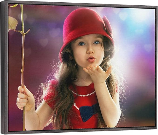 Personalized Custom Canvas Prints: Photo On Canvas (Black 20X20) Transform Your Photos into Stunning Framed Wall Art Digitally Printed Photo To Canvas Ideal for Home Decor, Gifts Keepsakes.