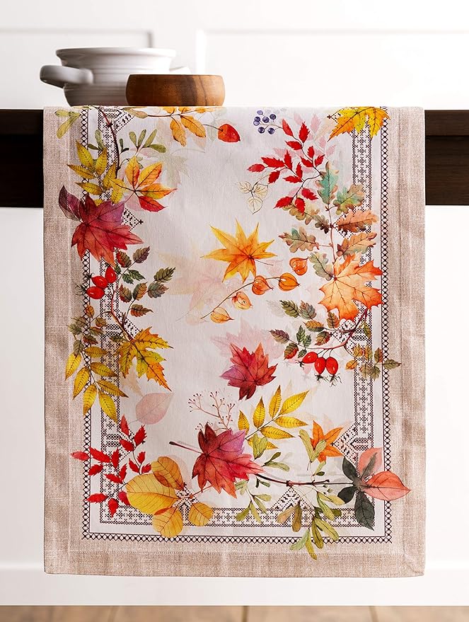 Maison d' Hermine Table Runner 100% Cotton Single Layer Table Runners 108 inches Long for Thanksgiving Christmas Decorations Home Kitchen Dining Party Wedding (Amarante, 14.5" x 108")