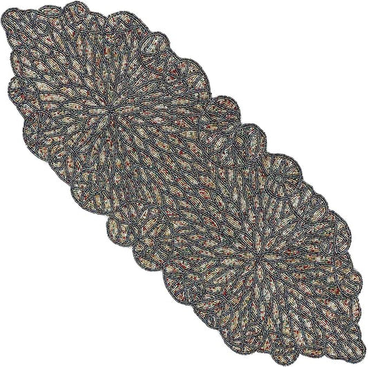 Premium Beaded Table Runner - 13x36 Elegant & Durable Home Décor for Dining, Weddings, Parties & Special Occasions with Non-Slip Backing, Versatile & Easy-Care (Multi) - CLEENTABLE