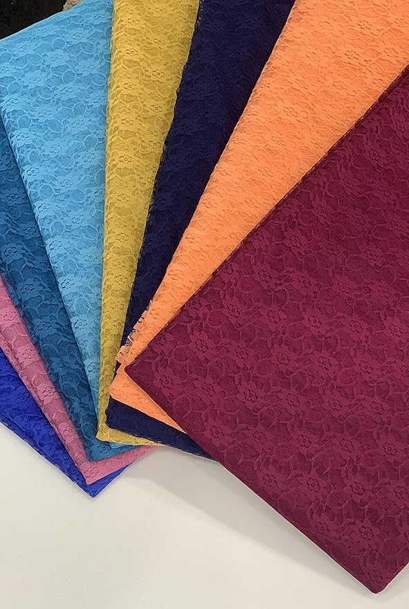 MDS Pack of 10 Wedding 12 x 108 inches Lace Table Runner for Wedding, Decorations for Birthday Parties, Banquets, Graduations, Engagements, and Runners fit Rectangle, Round Table- Plum