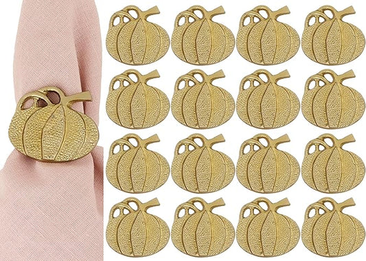 Set of 12 Decorative Metal Napkin Rings - Antique Copper Pineapple Lightweight Napkin Rings - Table Accents for Elegant Dining, Weddings & Everyday Celebrations (Gold)- ALPHA Living HOME