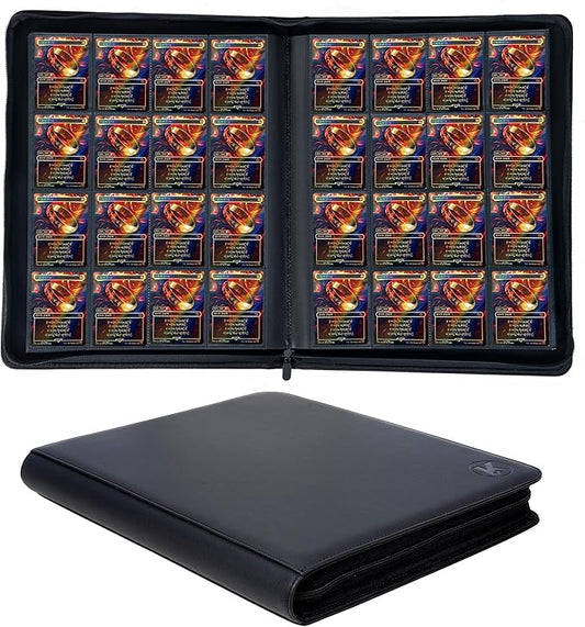 1000+ Pockets Trading Card Binder, 16-Pocket Card Ablum Compatible with MTG,Sports Cards & Other Standard Size Trading Cards (Black)