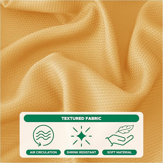 Biscaynebay Fall Tablecloth Textured Fabric Round Tablecloths 90", Fall Gold Thanksgiving Autumn Harvest Water Resistant Fabric Tablecloths for Kitchen, Dining, Wedding, Parties Machine Washable