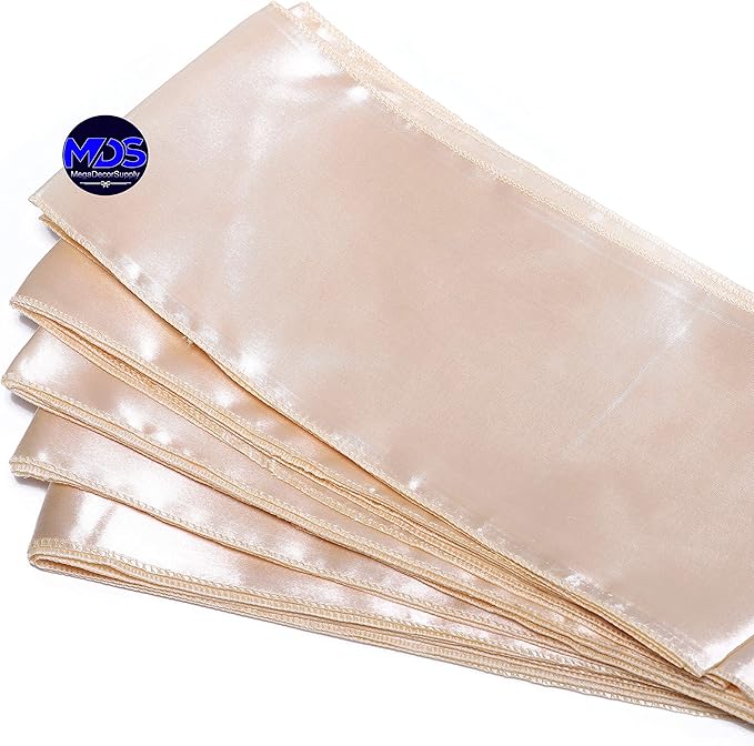 MDS Pack of 50 PCS Satin Chair Sashes Charmeuse Sateen Dining Chair Bows Ribbon Ties Back Sash for Wedding Party Birthday Home Hotel Restaurant Banquet Decoration (7 x 108 Inch, Cream)