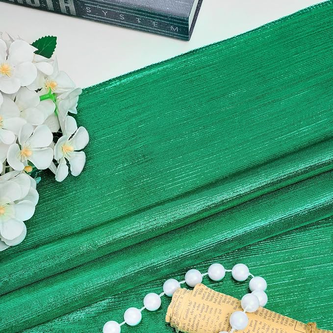 Christmas Backdrop for Photography - 2 Panels 4.8x8FT Emerald Green Backdrop Curtains Shimmer Drapes for Photography Birthdays Weddings Graduations