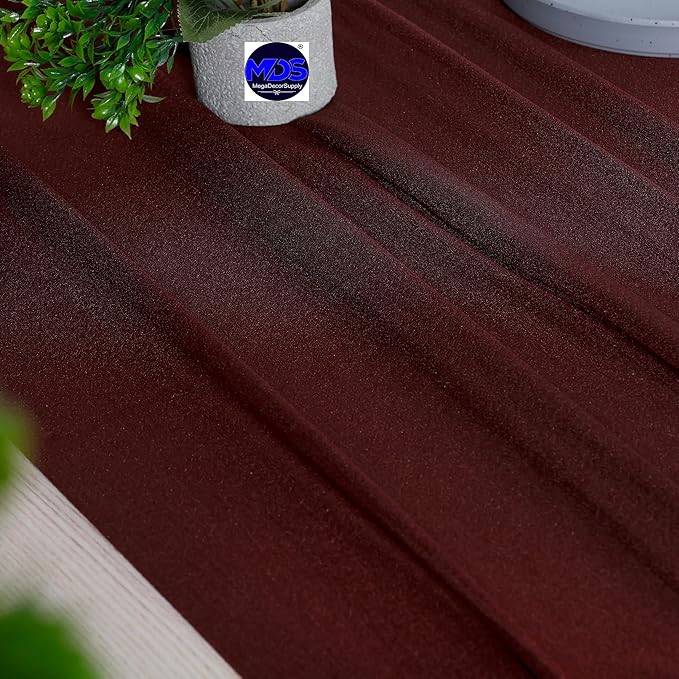 MDS 2 Pack 14ft Chiffon Table Runner 29 x 170 Inches Sheer Wedding Runner Romantic Rustic Table Runner for Wedding Decorations, Birthday Parties, Bridal Shower Party Arch Decor - Burgundy