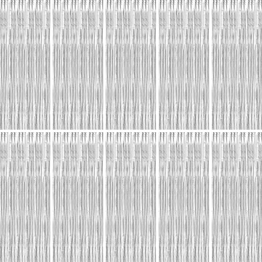 BTSD-home 10 Pack Silver Foil Fringe Curtain, Metallic Photo Booth Backdrop Tinsel Door Curtains for Wedding Birthday Bridal Shower Baby Shower Bachelorette Christmas Party Decorations(8ft x 3ft)