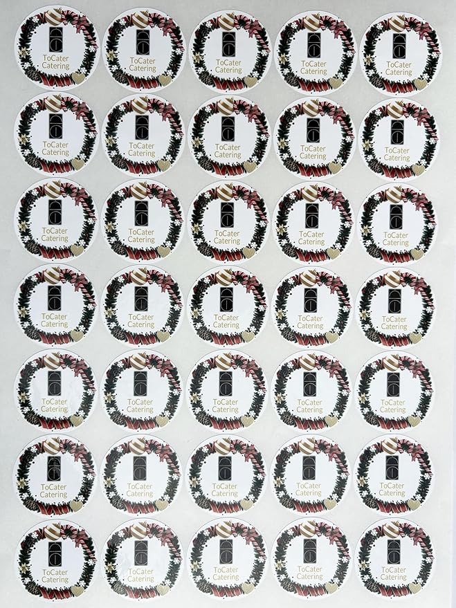Premium Custom Stickers Labels - Personalized Stickers for Businesses Logo and Name. Birthday Pets and Label Product Boxes Wedding Favors Waterproof Labels (wreath 19, 1.5 inch)