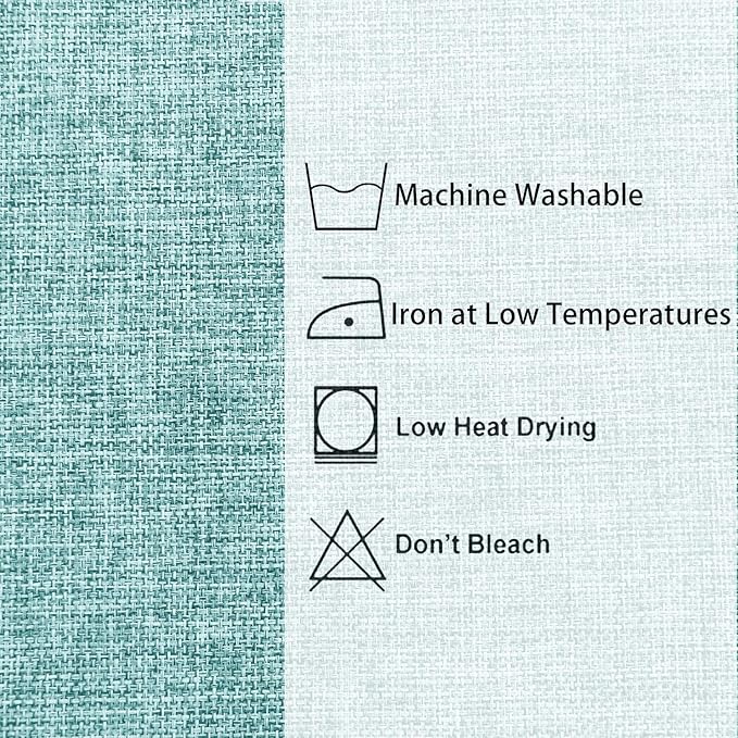 Hiasan Faux Linen Rectangle Tablecloth - Wrinkle and Stain Resistant Washable Table Cloth for Kitchen Dining Room Holiday Table Cover for Party Dinner, Aqua, 54 x 80 Inch