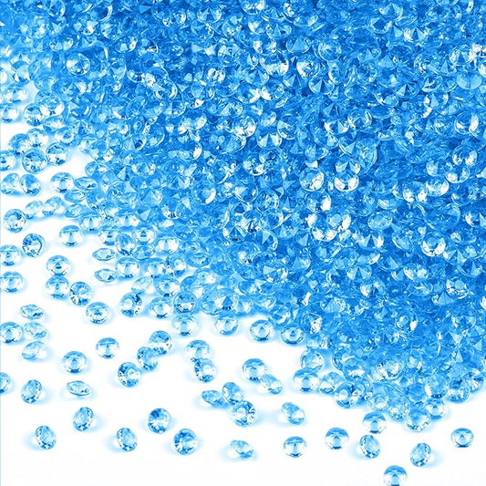 10000Pcs Crystal Acrylic Diamond Fake Gems Vase Filler, 4.5mm Faux Diamonds for Table Scatter Wedding Party, Bridal Shower, Birthday Decoration, Light Blue