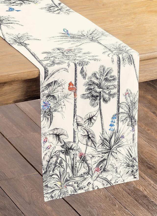 Maison d' Hermine Table Runner 100% Cotton Single Layer Table Runners 72 inches Long for Thanksgiving Christmas Decorations Home Kitchen Dining Party Wedding (Amazonia, 14.5" x 72")