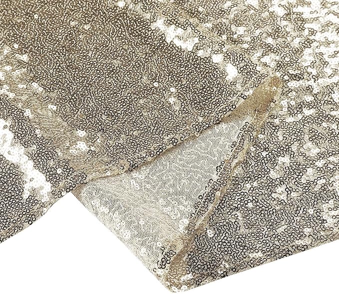 Champagne Gold Sequin Backdrop Curtain 10FTx10FT 1 Panel, Stage Sparkly Photography Background Drapes for Wedding Birthday Bridal Party Sparkle Background Party Decor