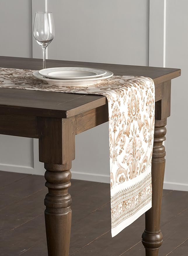 Maison d' Hermine Table Runner 100% Cotton Double Layer Table Runners 72 inches Long for Thanksgiving Christmas Decorations Home Kitchen Dining Party Wedding (Allure, 14.5" x 72")