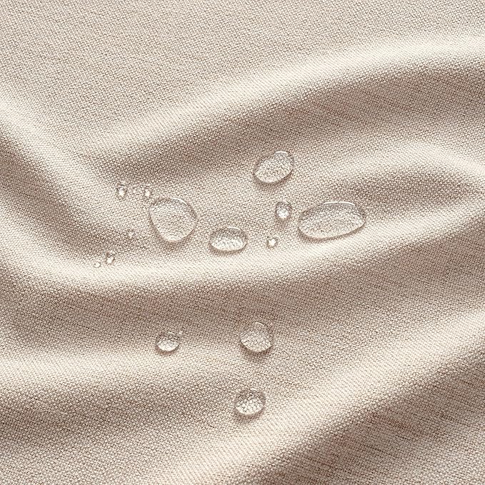 MIULEE Natural-Black Linen Tablecloth 60x104 Inch Rectangle Table Cloth Waterproof,Stain Resistant & Wrinkle Resistant for Dining Party Wedding