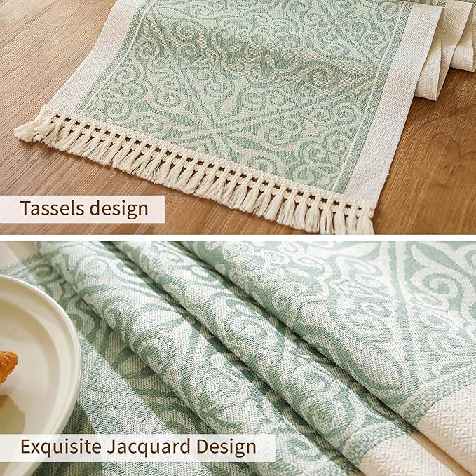 Table Runners 119 Inches,Waterproof Boho Table Runner with Tassel Fringe,Table Runner for Party Coffee Table
