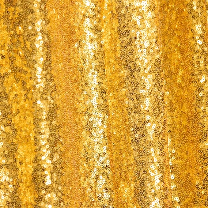 JYFLZQ Gold Sequin Backdrop Curtains 6ft x 8ft 1 Panel Glitter Photo Booth Backdrops Sparkly Photography Background Drapes for Parties Wedding Bridal Showers