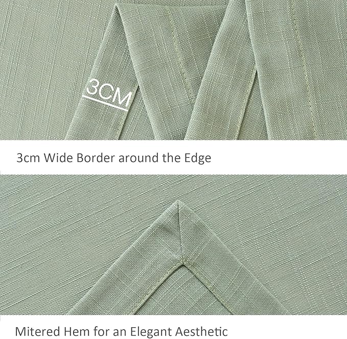 maxmill Lux Faux Linen Tablecloth with Slubby Textured Weaves Wrinkle Free Anti-Shrink Soft Table Cloth for Kitchen Dining Tabletop for Outdoor and Indoor Use Rectangle 60 x 84 Inch Sage Green
