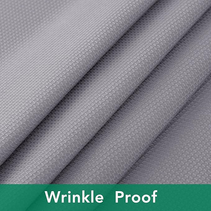 Biscaynebay Textured Fabric Round Tablecloths 120", Silver Grey Water Resistant Table Cloth Circle Folding Table Covers Linen for Dining, Kitchen, Wedding and Parties etc. Machine Washable