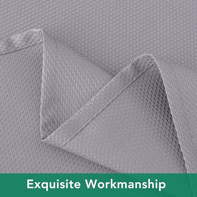 Biscaynebay Textured Fabric Tablecloths 90x132 Inches Rectangular, Silver Grey Water Resistant Spill Proof Tablecloths for Dining, Kitchen, Wedding and Parties, Machine Washable