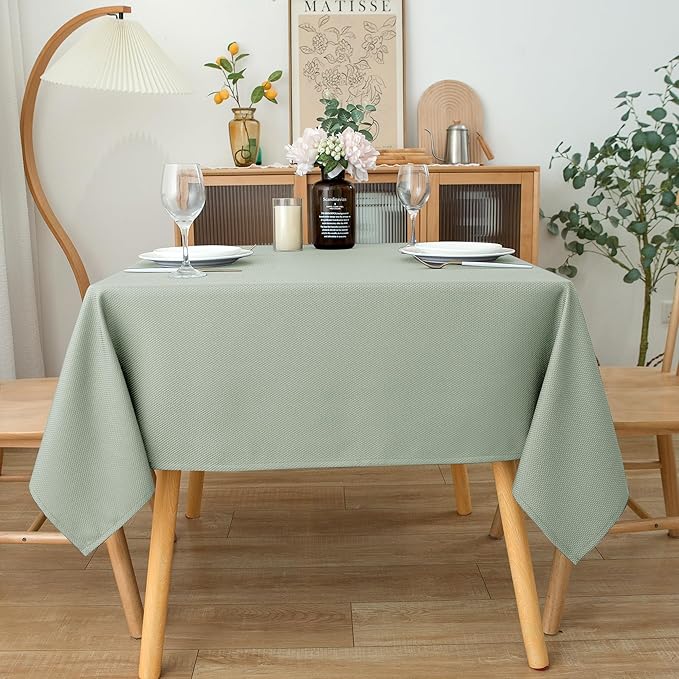 Biscaynebay Tablecloth for Rectangle Tables-52''x70'' Sage Outdoor Picnic Table Cover-Rectangular Folding Reusable Table Cloths Water Resistant for Kitchen Camping Dining Room Patio Banquet Party
