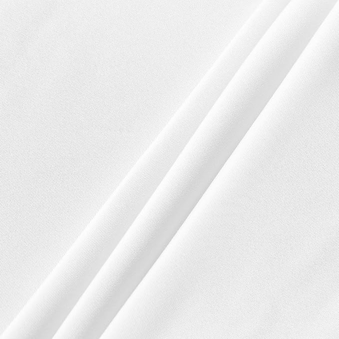 sancua Round Tablecloth - 70 Inch - Water Resistant Spill Proof Washable Polyester Table Cloth Decorative Fabric Table Cover for Dining, Buffet Parties and Camping, White(Fits 24-58 Inch Tables)