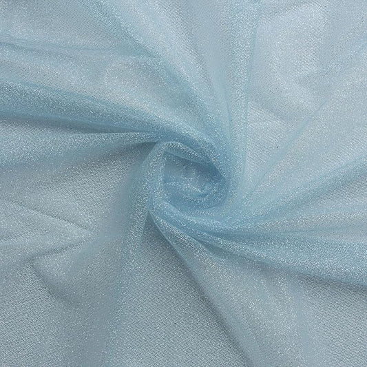 Glitter Tulle Fabric 56 Inch by 5.5 Yards Fabric Tulle Bolt for Wedding Christmas Decorations DIY White Tutu Baby Shower Table Skirt Ceiling Decor Birthday Party Craft Supplies-Blue