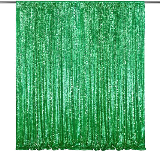 Dark Green 10ftx10ft Sequin Backdrop Curtain Glitter Christmas Background Drapes Sparkle Photography Backdrop for Party Bridal Birthday Decoration