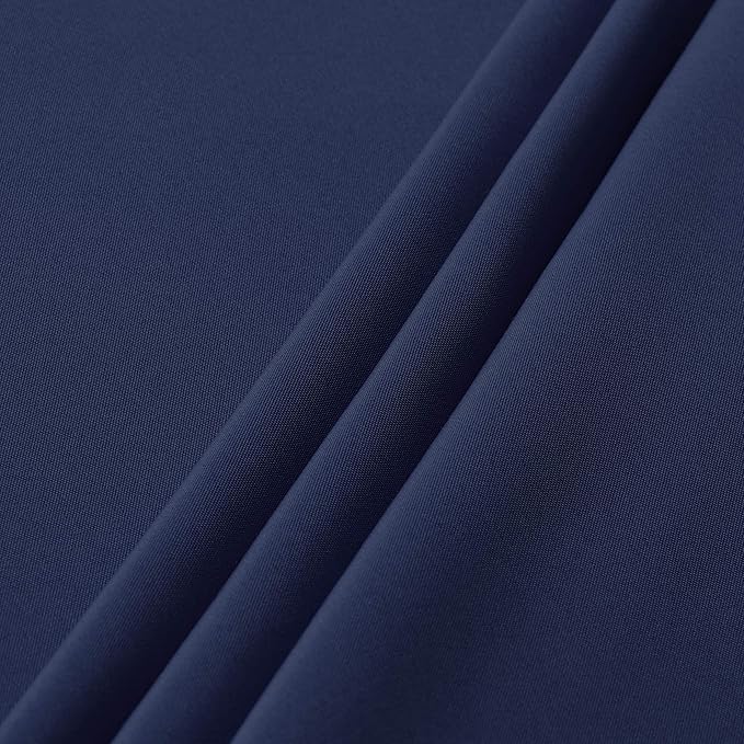 sancua Round Tablecloth - 80 Inch - Water Resistant Spill Proof Washable Polyester Table Cloth Decorative Fabric Table Cover for Dining Tables, Buffet Parties and Camping, Navy
